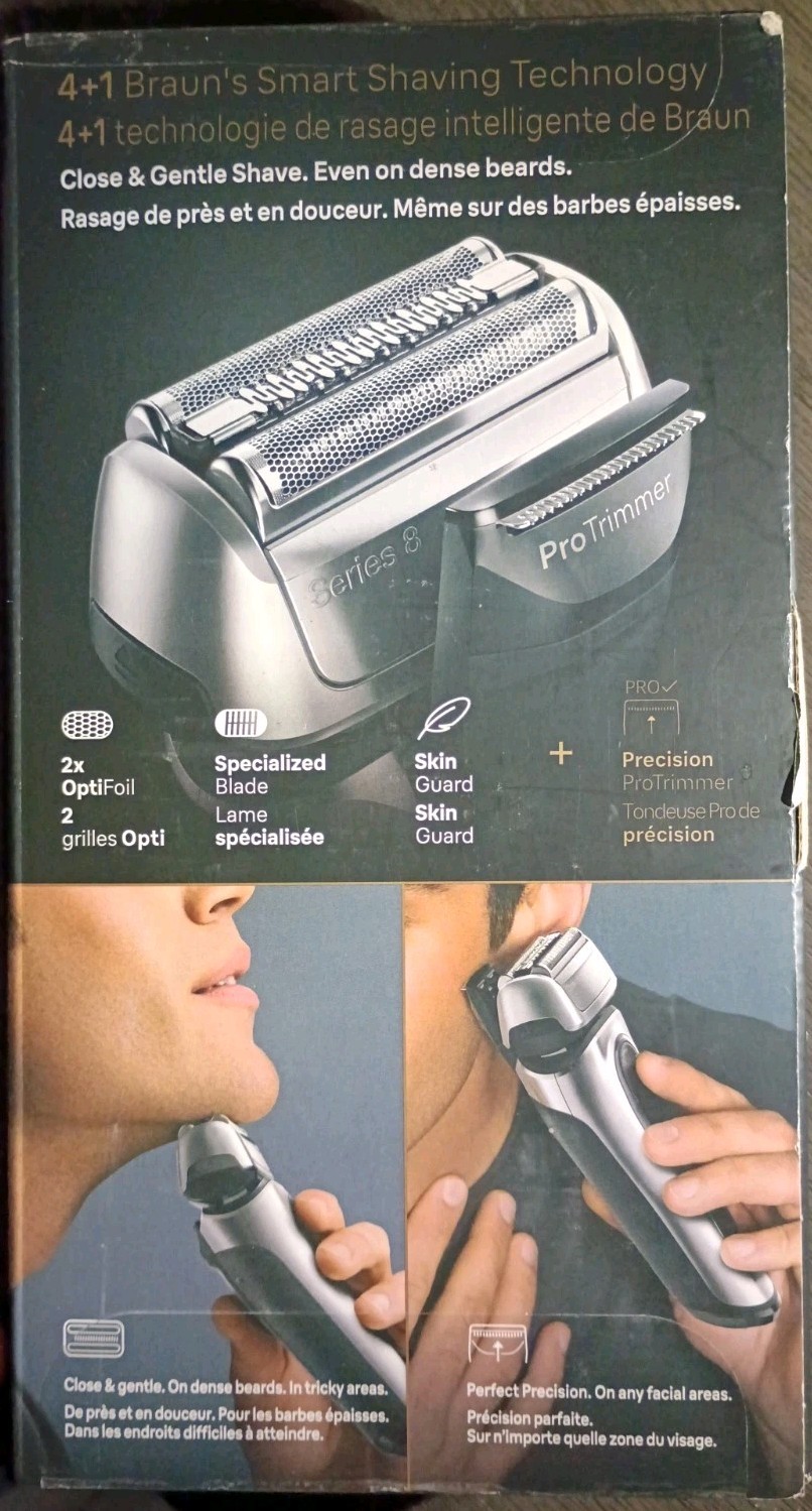 NEW BRAUN SERIES 8 MEN’S SMART SHAVER KIT CASE STAND 4+1 SHAVING TECH 8517S 5795