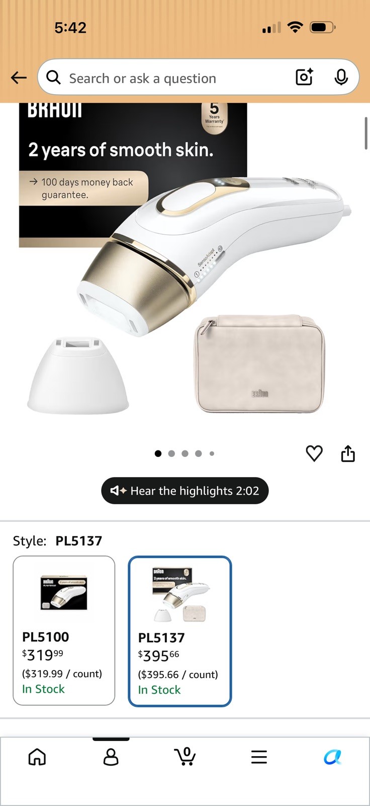 Braun IPL, Silk·Expert Pro 5, IPL Hair Removal for Women and Men