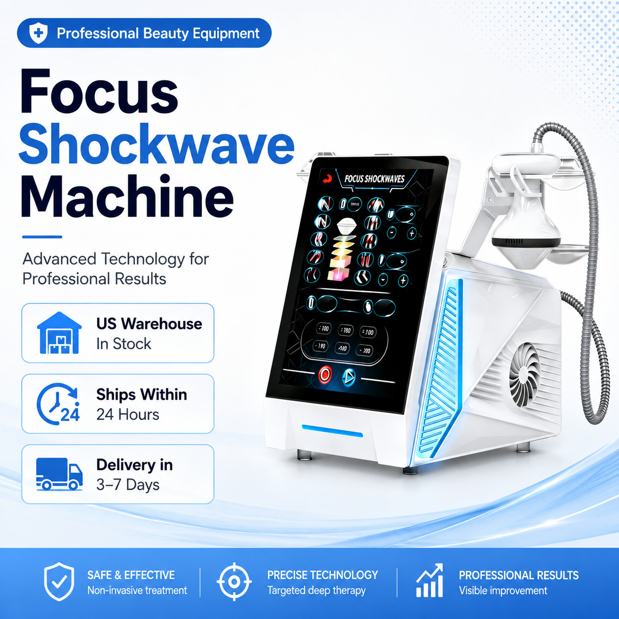 ESWT Shockwave Therapy Piezowave Fswt Focus Shock Wave Rehabilitation Machine