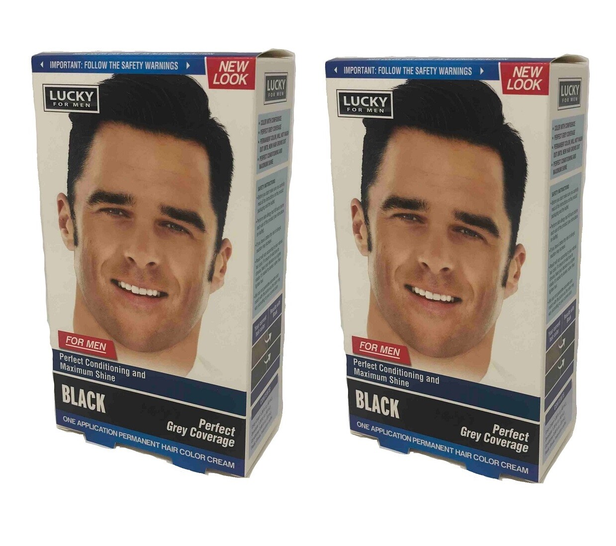 Lucky for Men Hair Color Black or Jet Black or Dark Brown Hair Dye Coloring