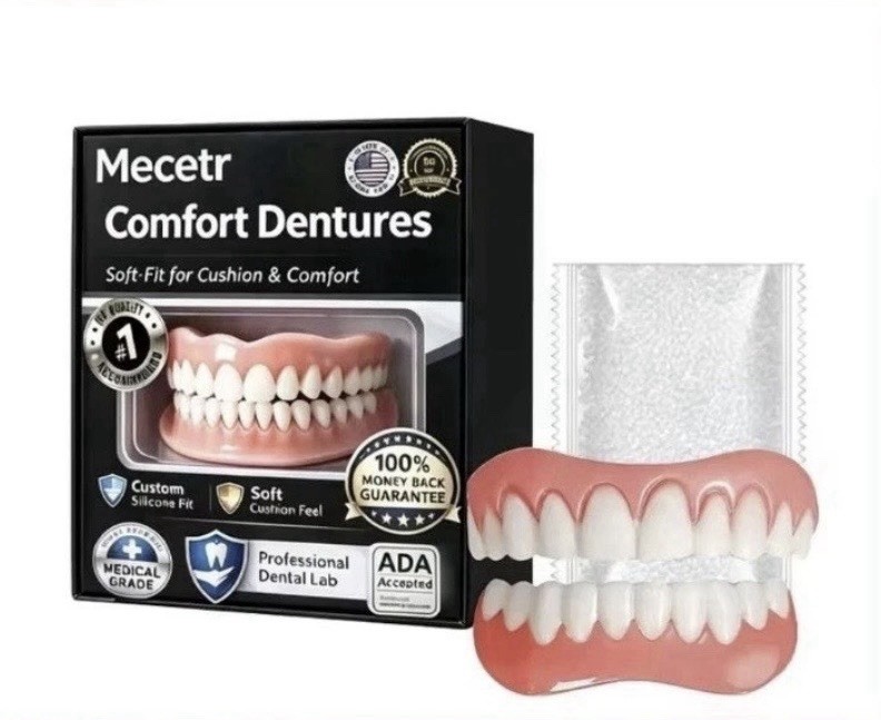 Mecetr Comfort Dentures Soft-Fit Cushion & Comfort Dentures White/Pink