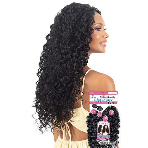 Bloom bundle Wet & Curly 4pcs (18″20″22″+Closure)
