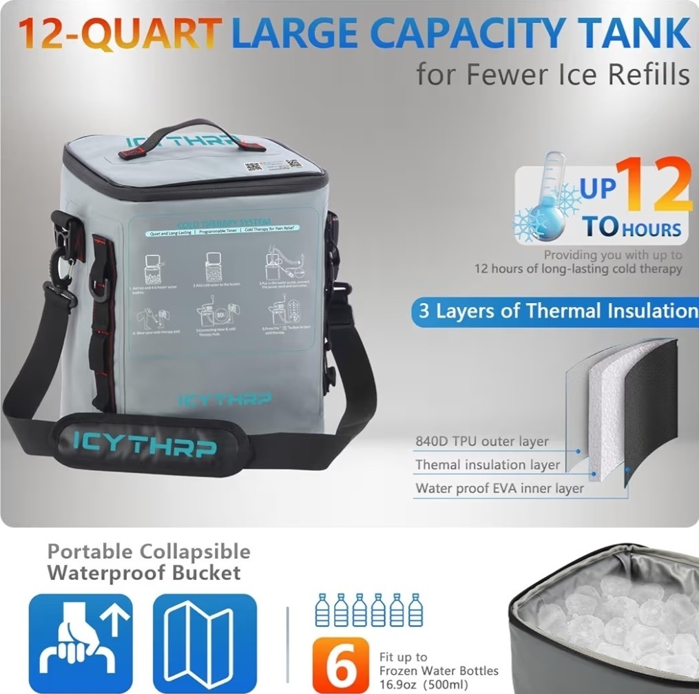 ICYTHRP Cold Therapy Machine Programmable Timer, Portable Ice Machine for Knee