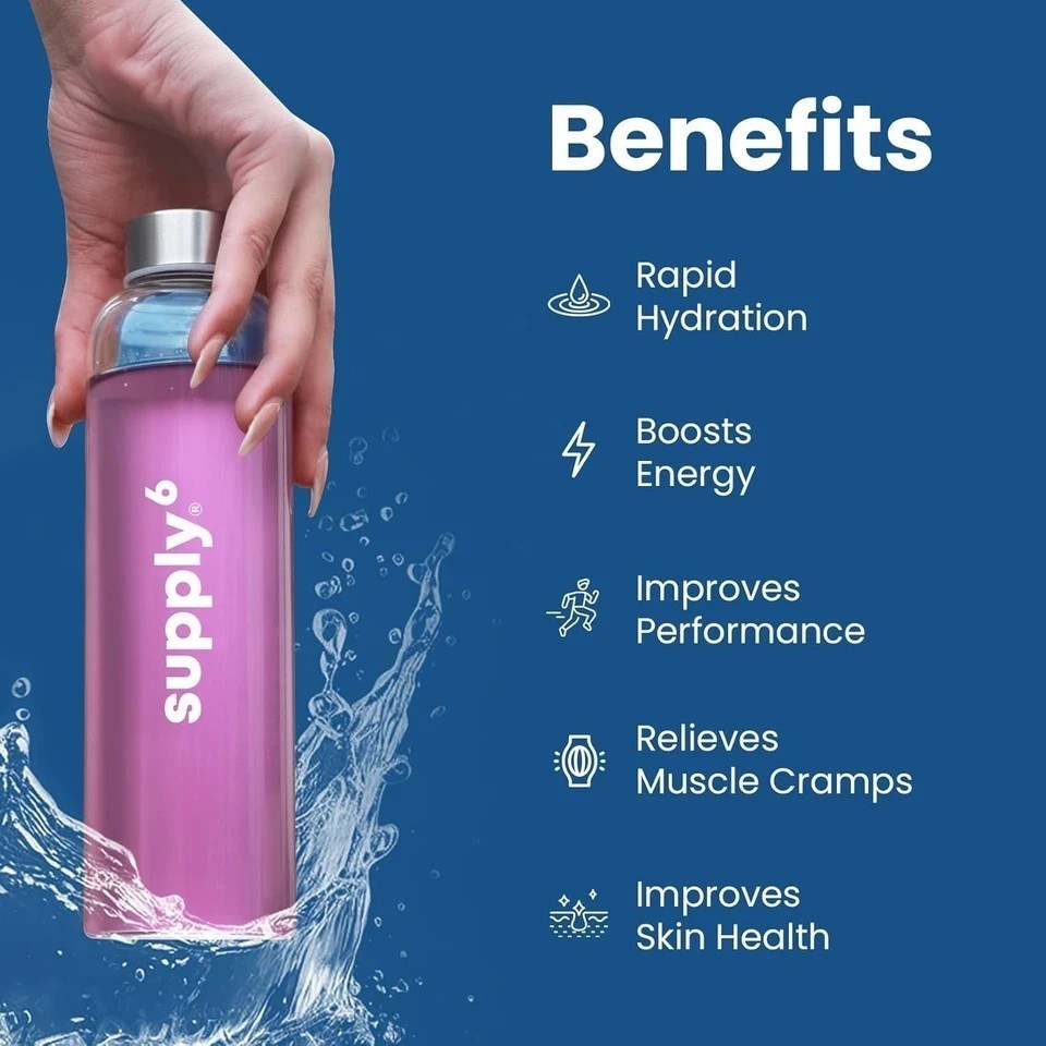Supply6 Salts | Electrolyte Mix | Zero Added Sugar (54 Servings, Blue Raspberry)
