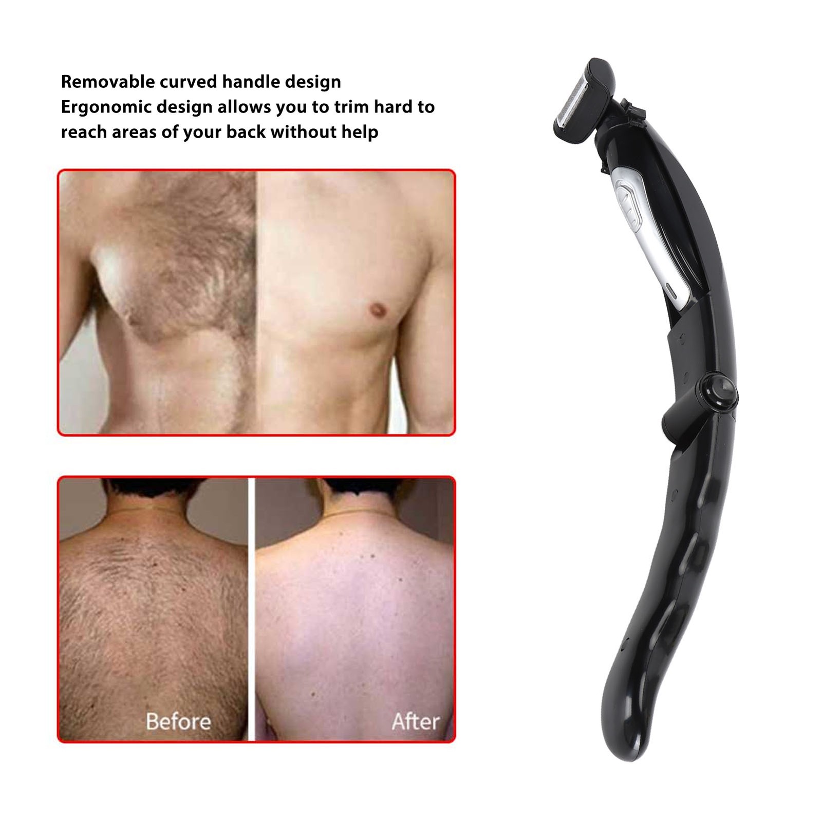 Back Trimmer For Men Extreme Removable Handle Power Burst Wet Dry Use Men