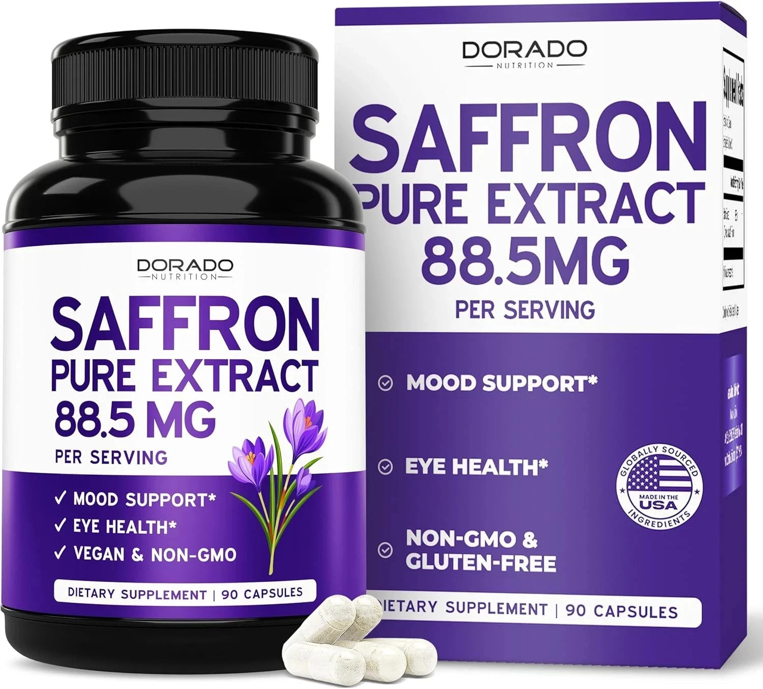 Saffron Supplements | 3 Month Supply | Pure 88.5Mg Saffron Extract for Women & M