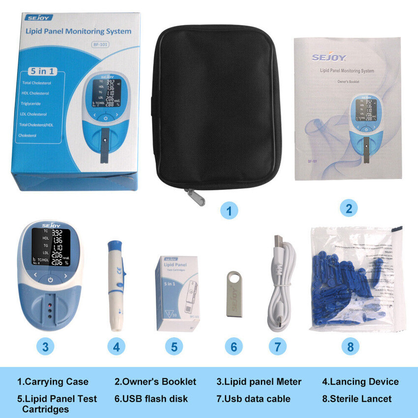 5 in 1 Optics Blood Lipid Analyzer Multifunction Cholesterol Triester Strips