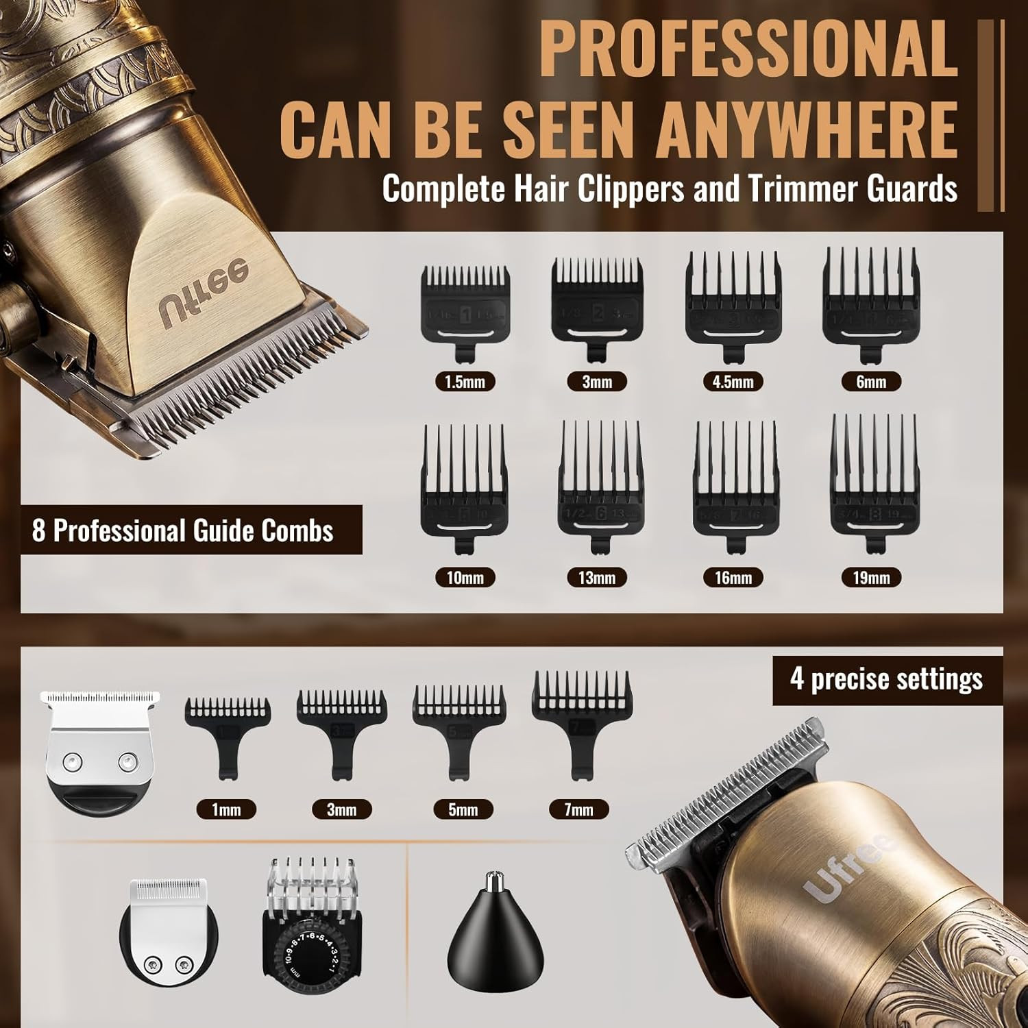 Hair Clippers for Men, Beard Trimmer, Foil Shaver 3-In-1 Grooming Kit | Type-C F