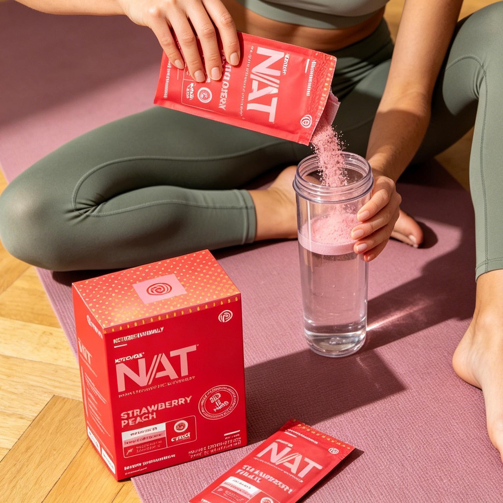 PRUVIT ketone drink Keto Nat STRAWBERRY PEACH Charged 20 pack
