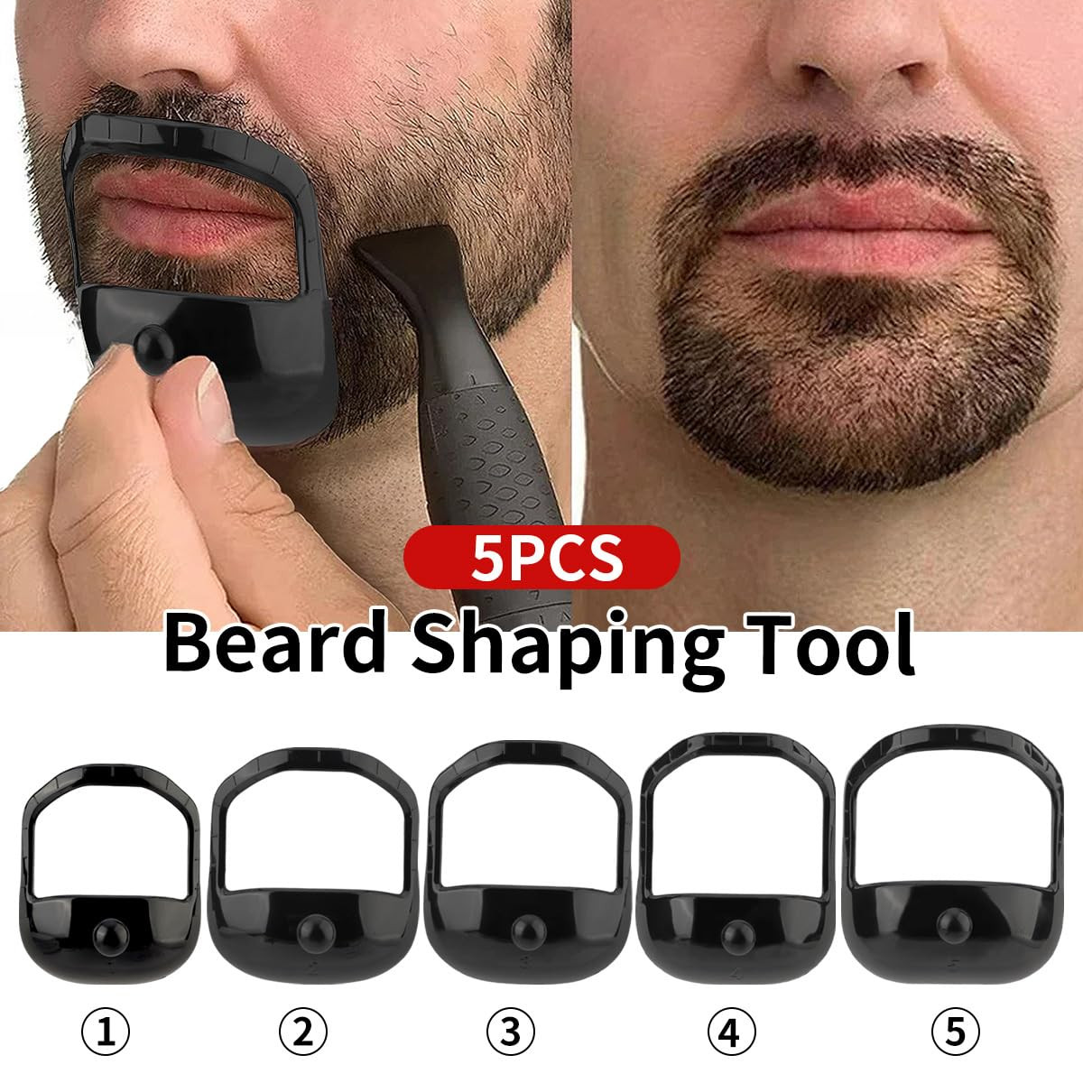 5 PCS Beard Shaper Set for Men – Goatee Shaper, Beard Lineup Tool, Beard Templat