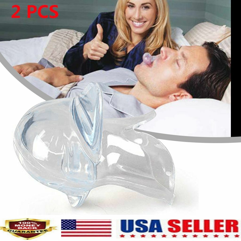 2pcs Anti Snoring Tongue Device Silicone Sleep Apnea Aid Stop Noise Stop Sleeve