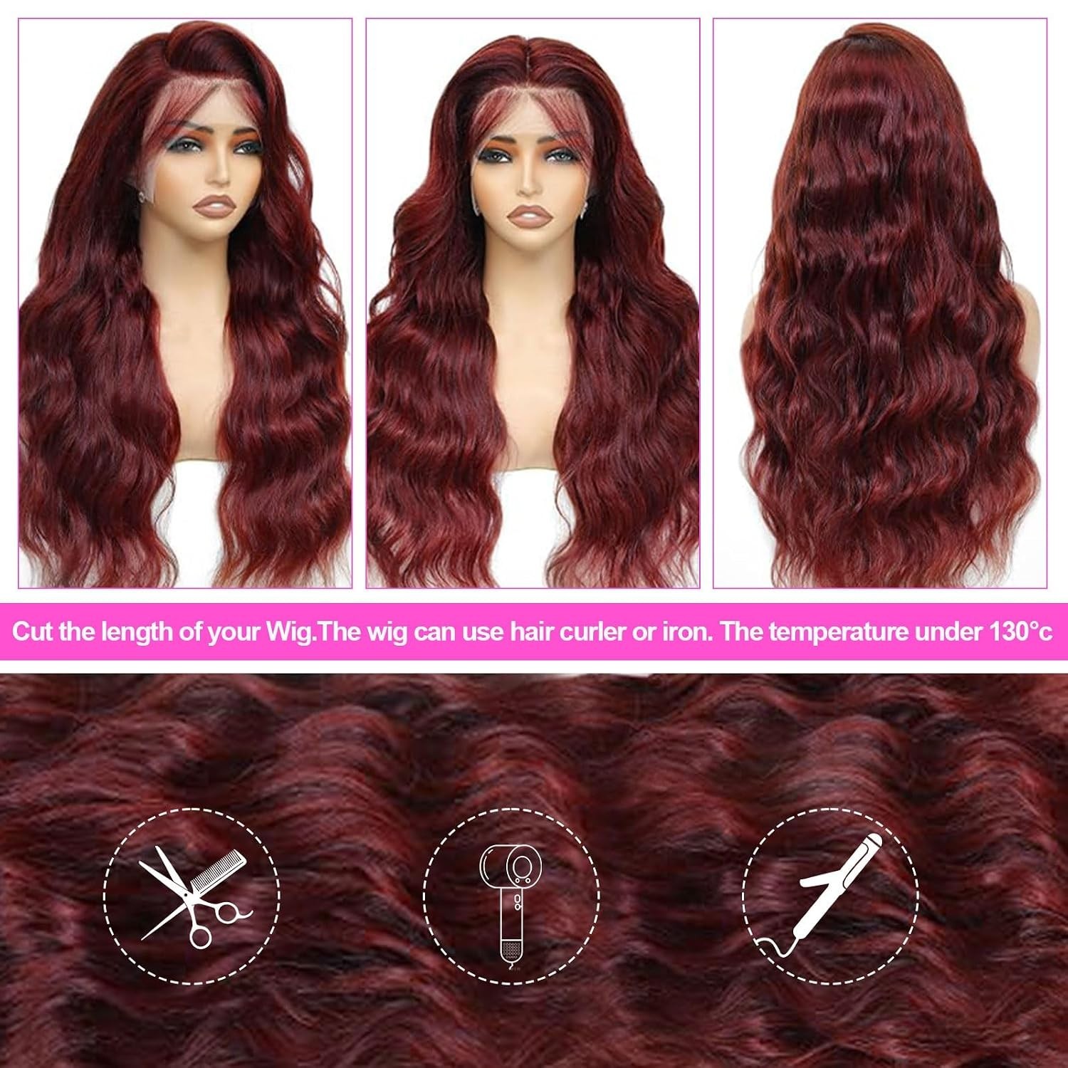 200 Density Reddish Brown Lace Front Wig