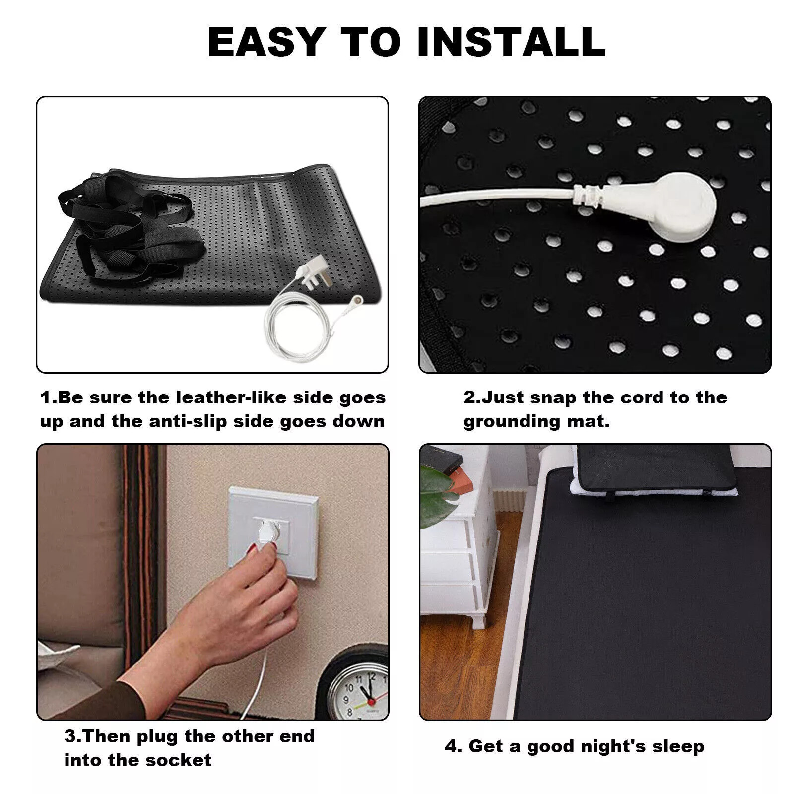 Grounding Mat for Bed Earthing Grounding Mattress Cover for Improve Sleep Pad US