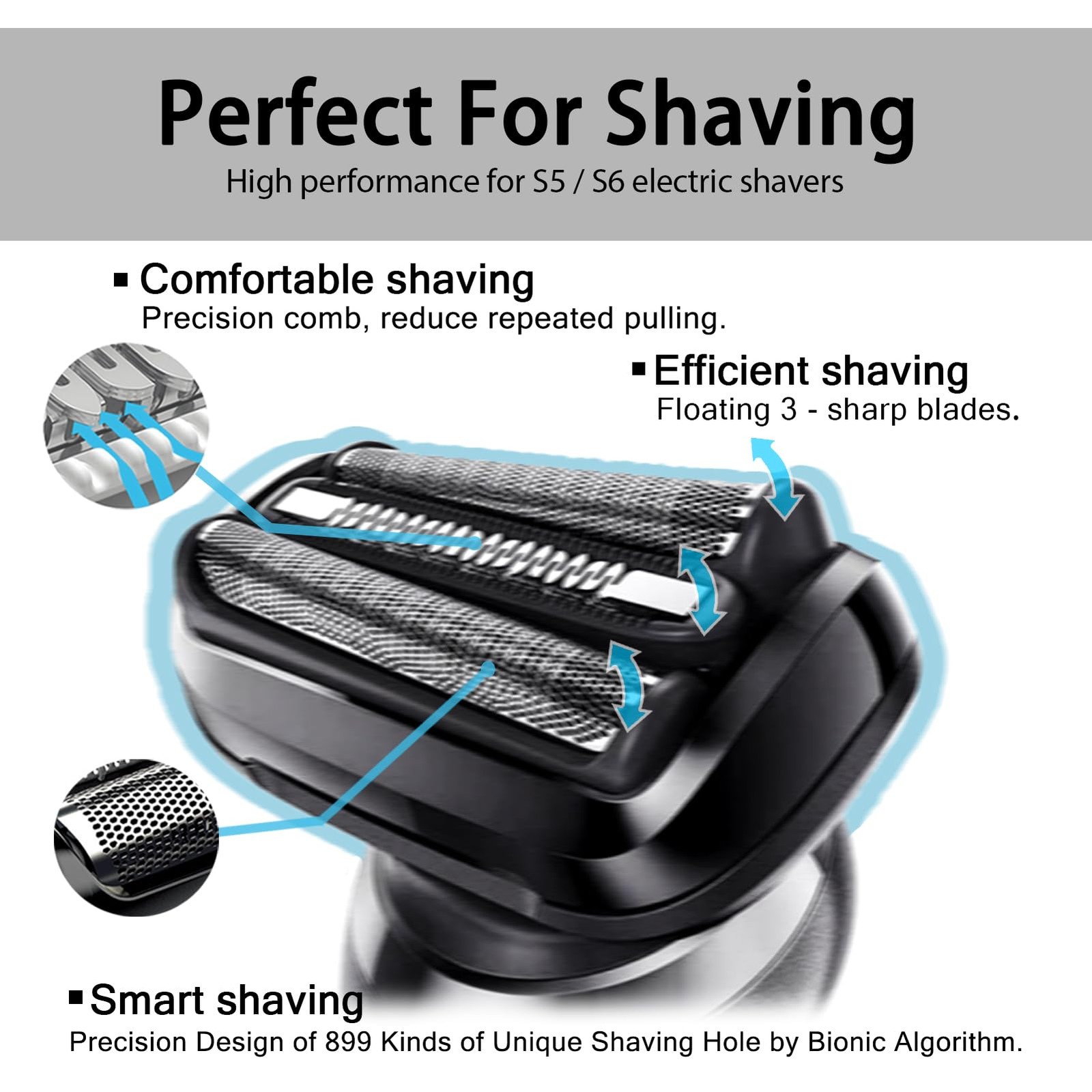 Series 5 Series 6 53B Shaver Head for New Gens S5 S6 Razors, Compatible with …