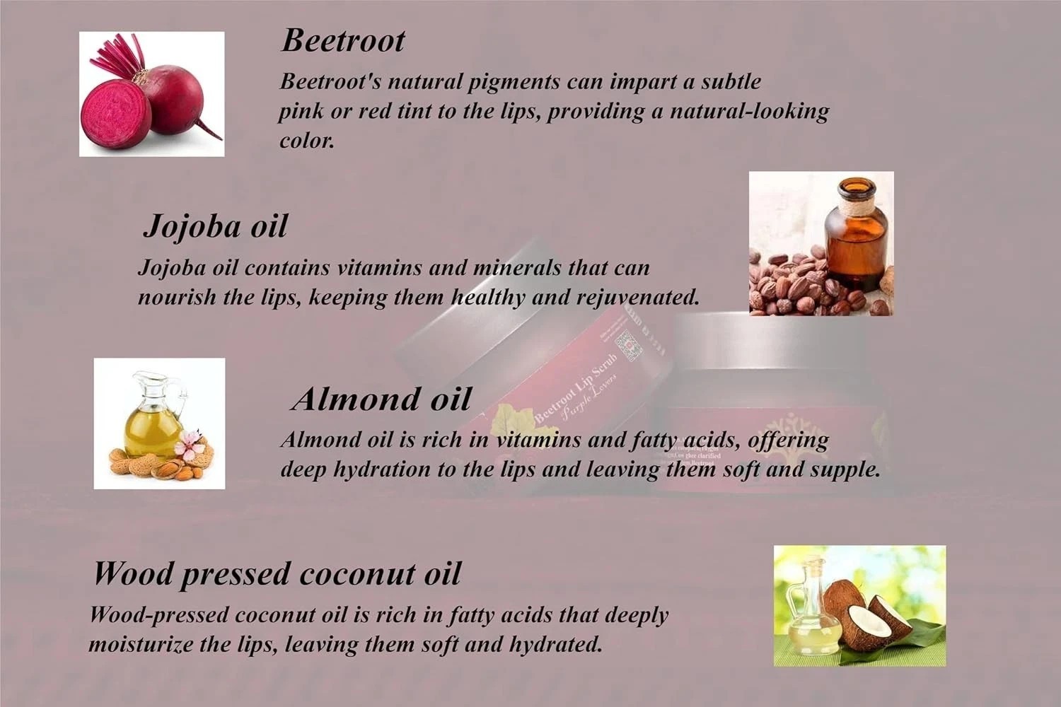 Ayutree Beetroot Lip Scrub For Dark Lips 50gm