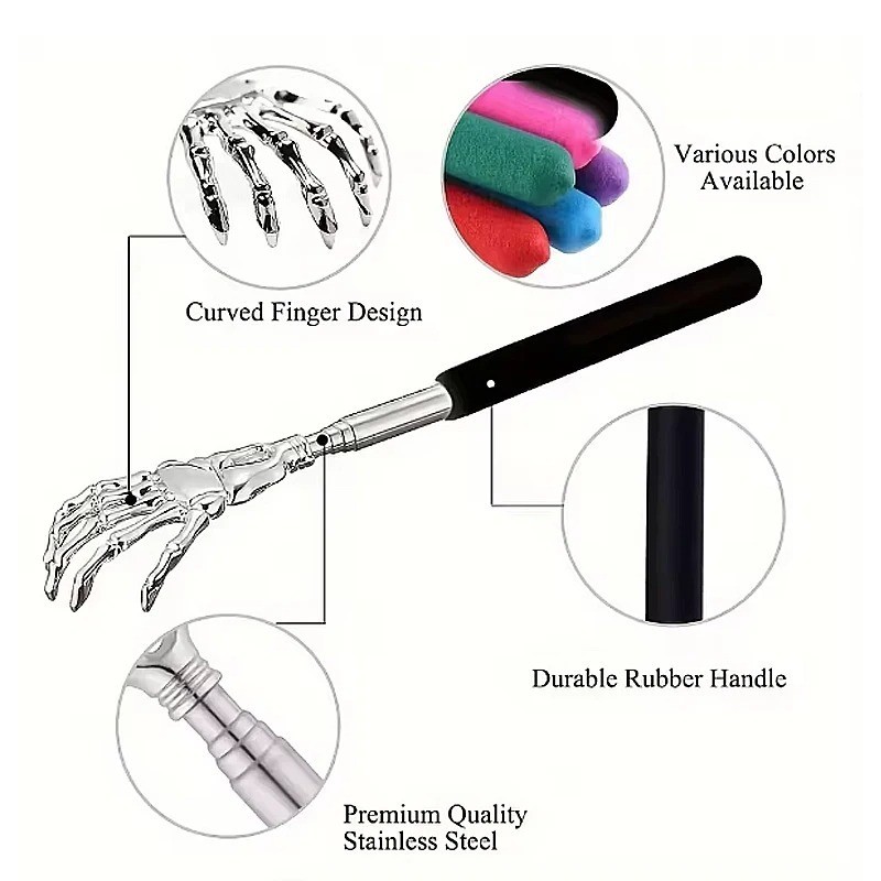 3 Pack Metal Back Scratcher Back Extendable Massager Bear Claw Telescopic New