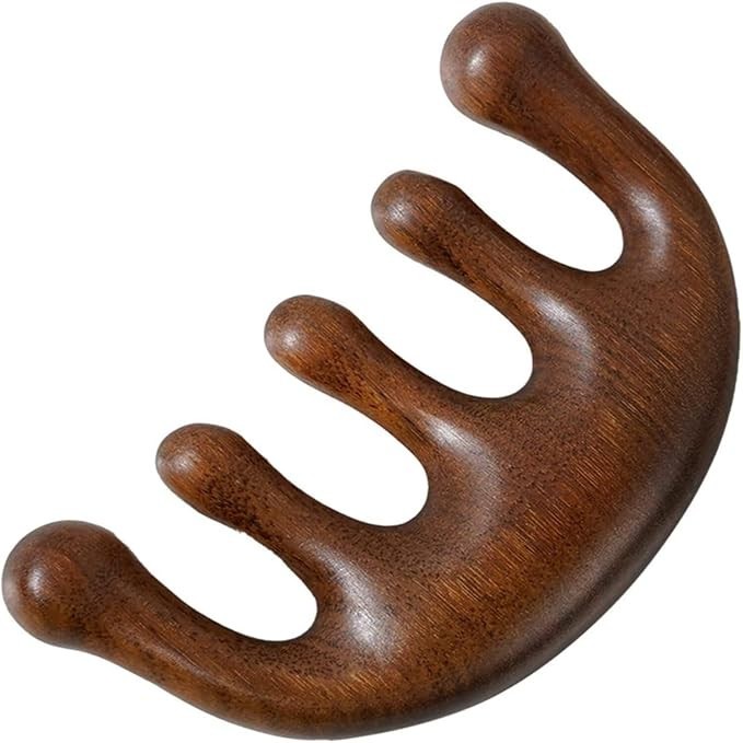 Wooden Head Scalp Massager Comb for Hair | Wide Tooth Comb | Scalp massage tool