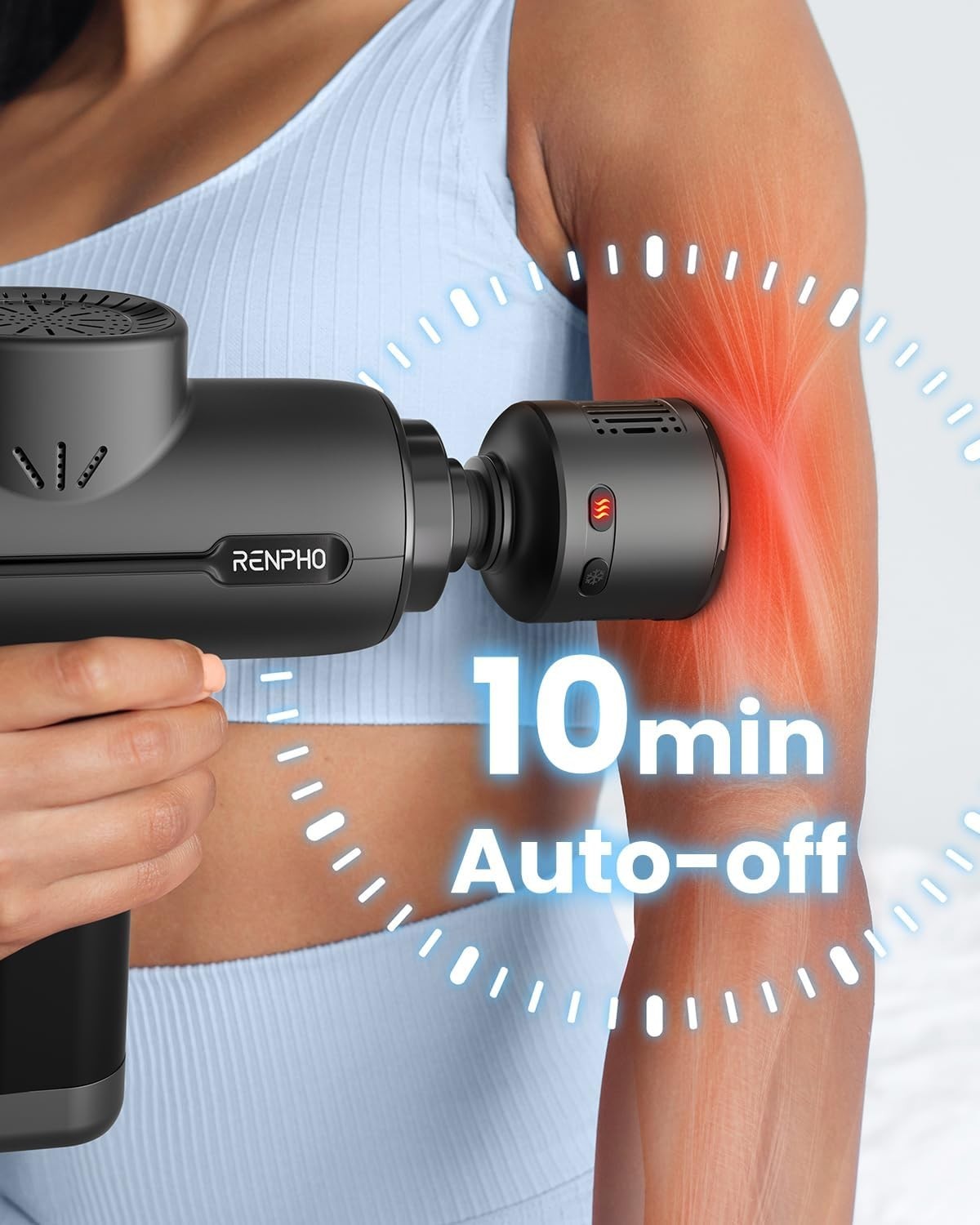 Lightweight Massage Gun Attachment with Customizable Heat/Cool for Muscle Relief