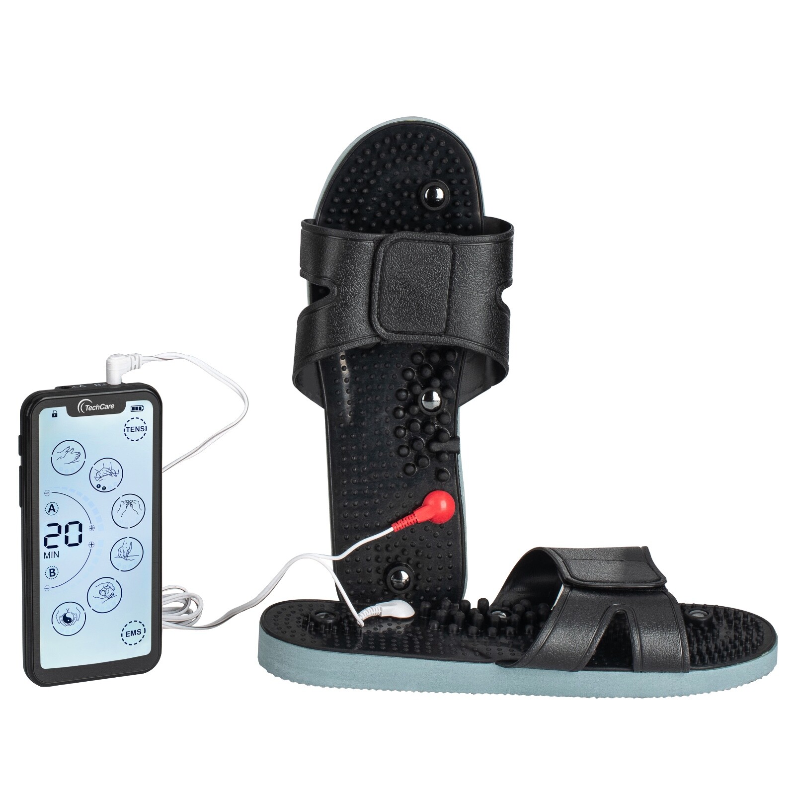 Touch Screen Tens Ems Portable Rechargeable Electrotherapy Machine With Slippers