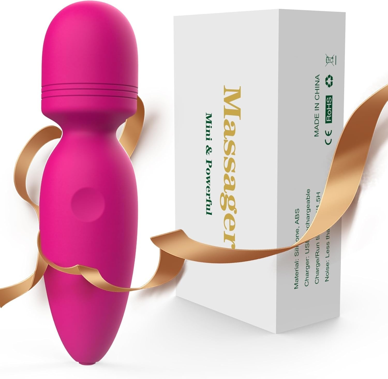 Mini Massager,Small Cordless Handheld Massager with 8 Quiet Vibration Modes