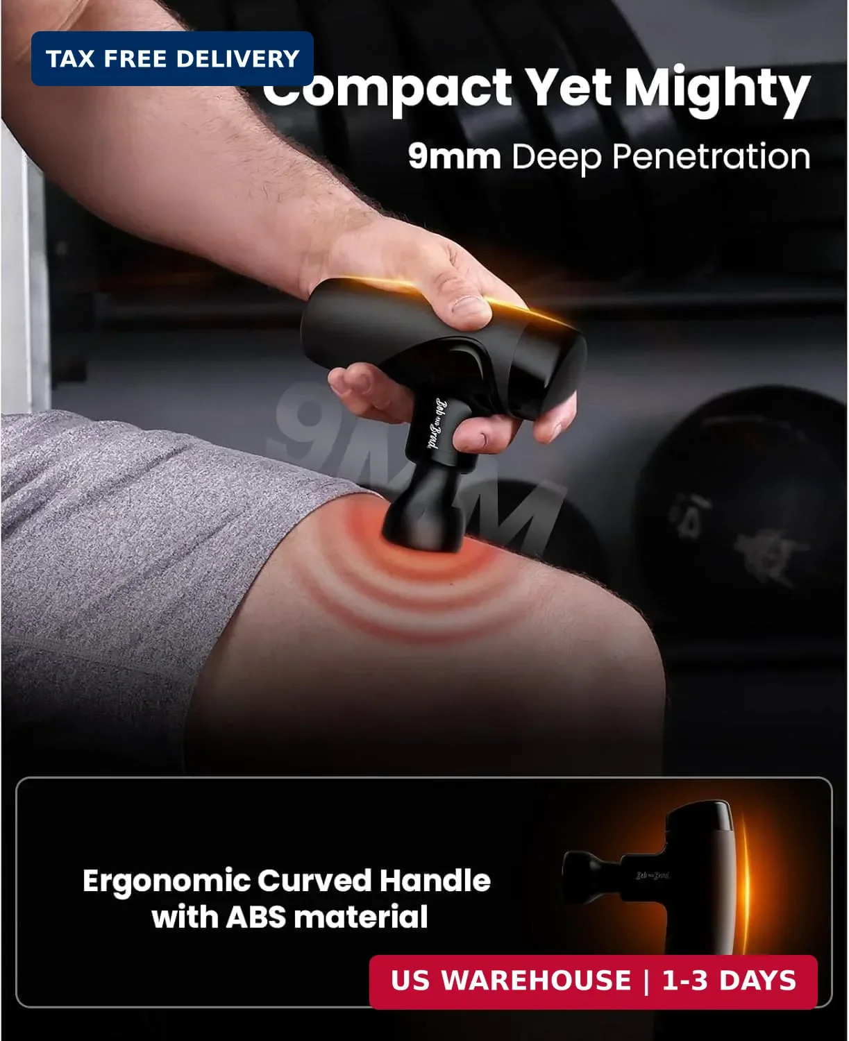 Heated Mini Massage Gun Deep Tissue Percussion Muscle Massager Portable