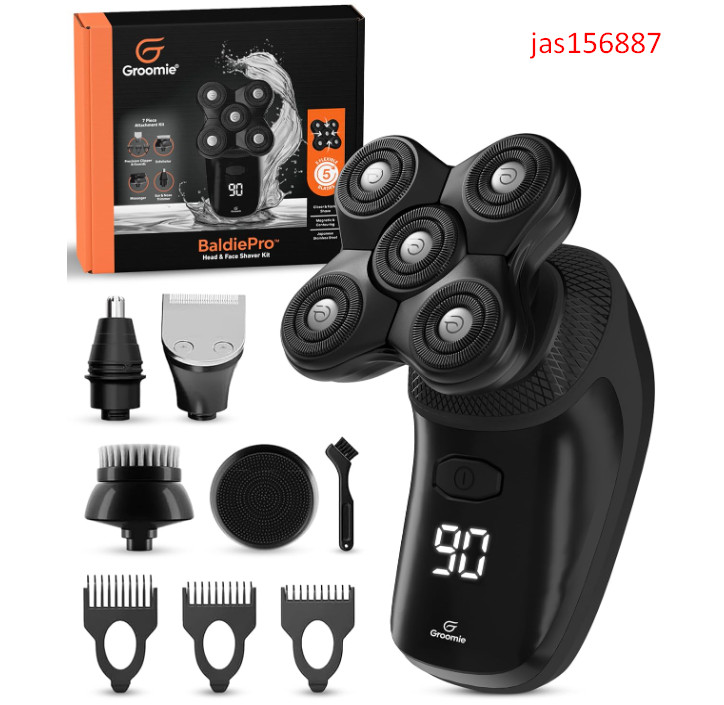 Cordless Bald Head Shavers for Men, BaldiePro Head Grooming Kit – Ergonomic