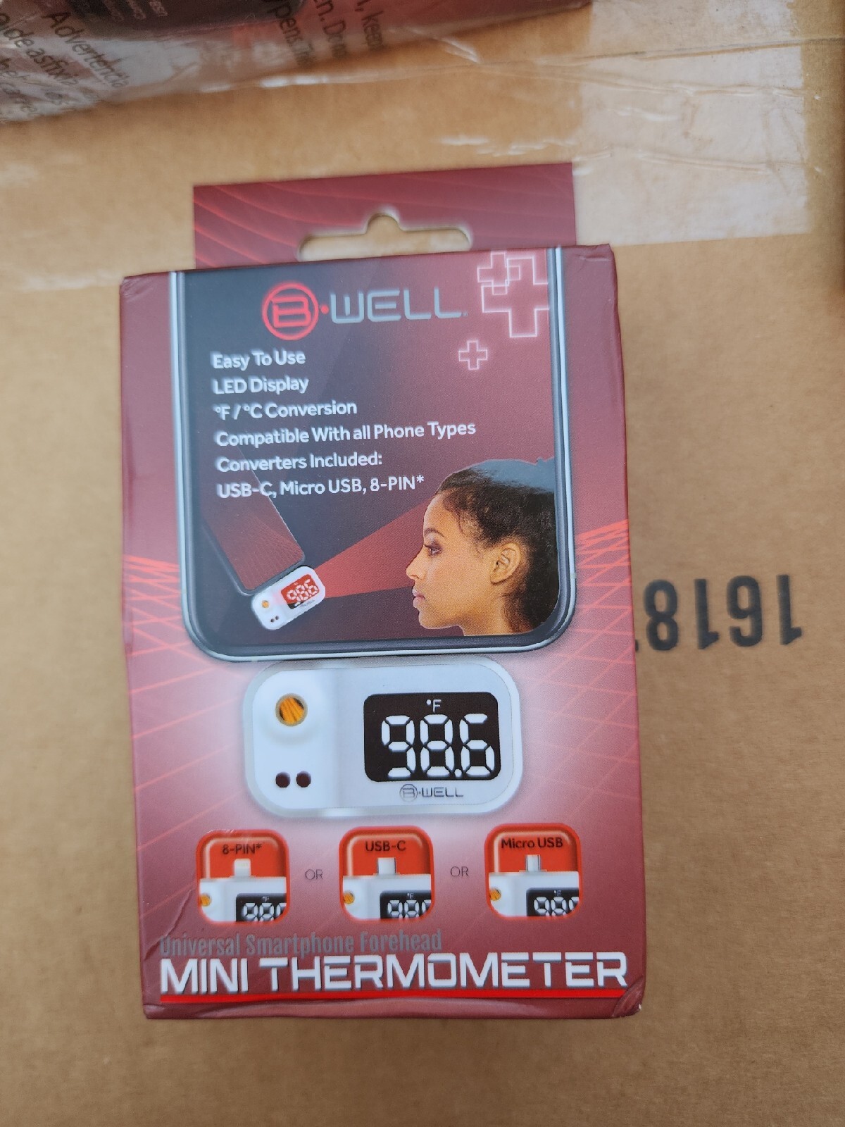 B Well Universal Smartphone Forehead Mini Thermometer