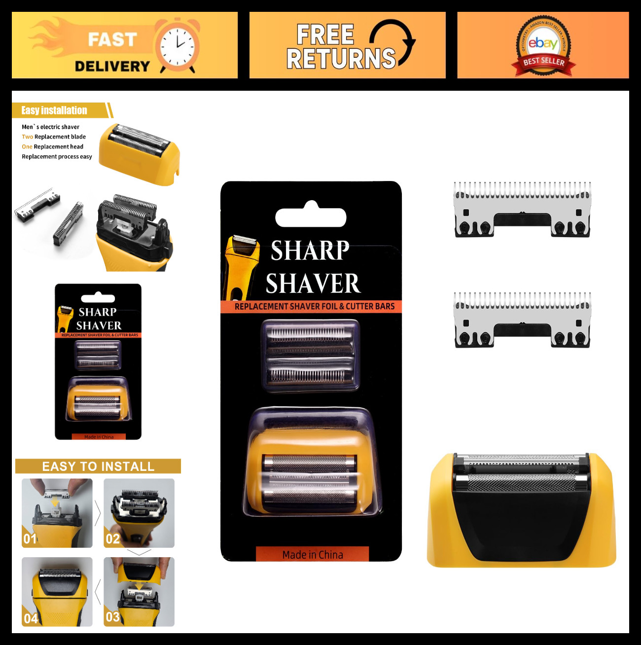 Replacement Shaver Foils Head Compatible with Wahl Lifeproof 7061 Series – 1 PCS