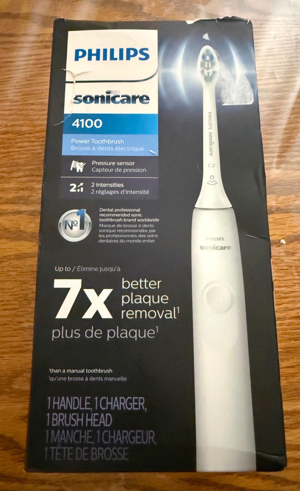 Philips Sonicare 4100 Rechargeable Toothbrush Pressure Sensor White HX3681/23
