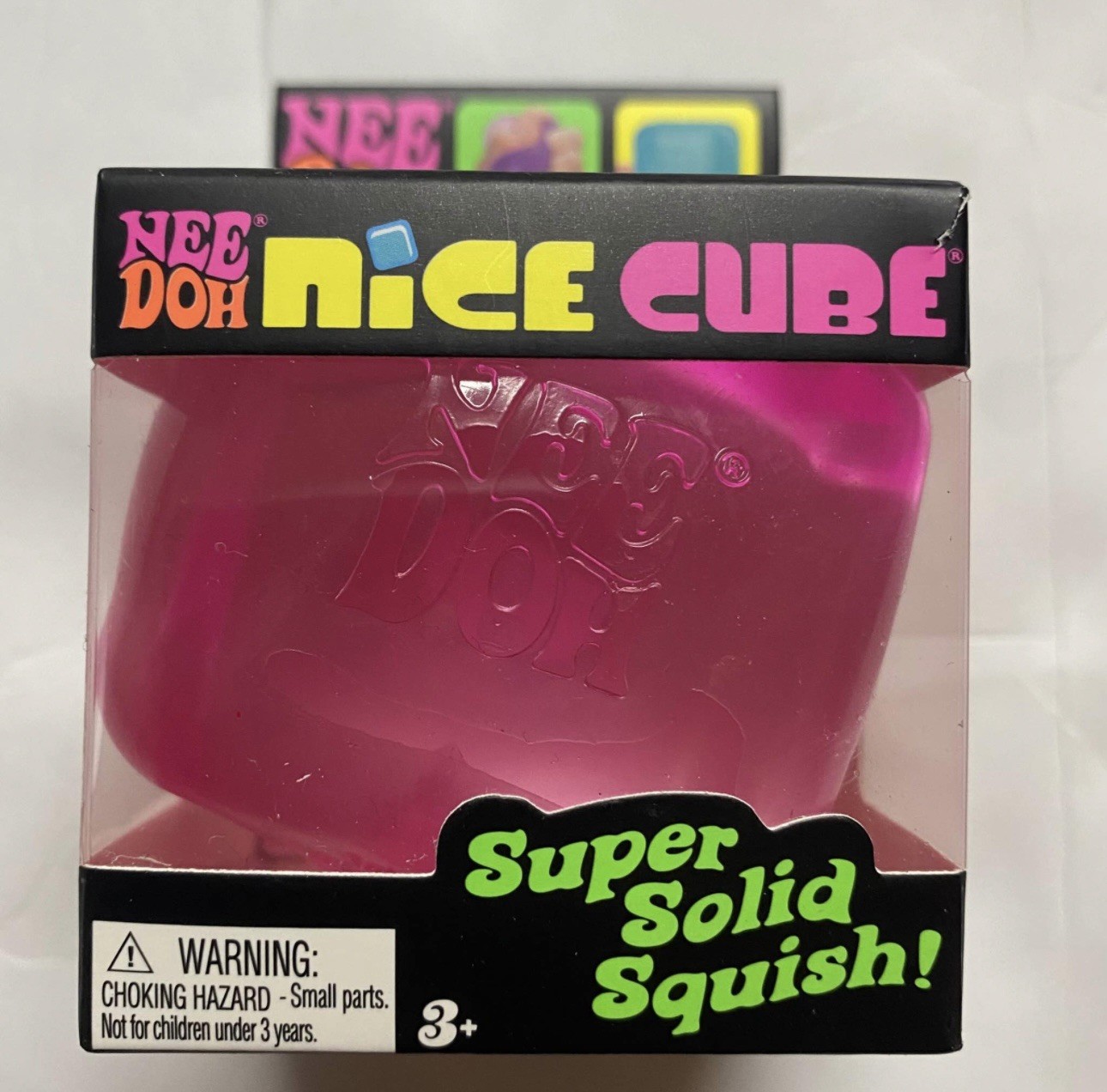 NeeDoh Nice Cube Pink Super Solid Squishy Stress Toy Fidget Sensory New
