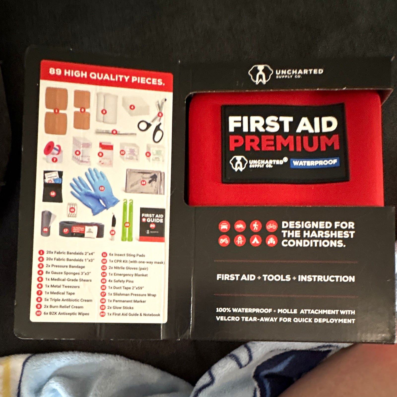 Uncharted Supply Co. First Aid Premium Waterproof Kit MOLLE Red