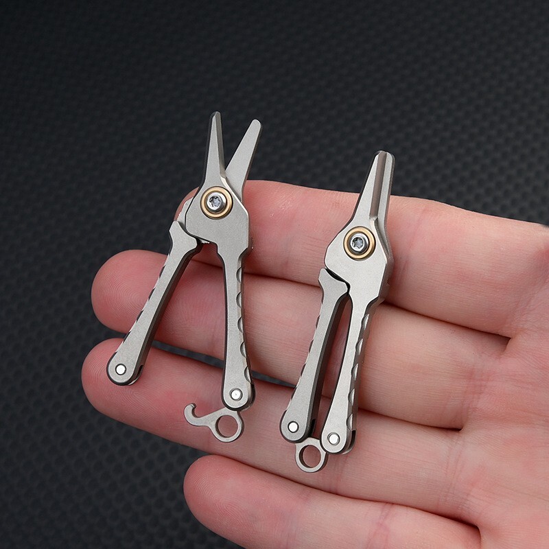 Mini Titanium Facial Hair Scissors + Beard Mustache Nose Hair Trimming Tool Gift