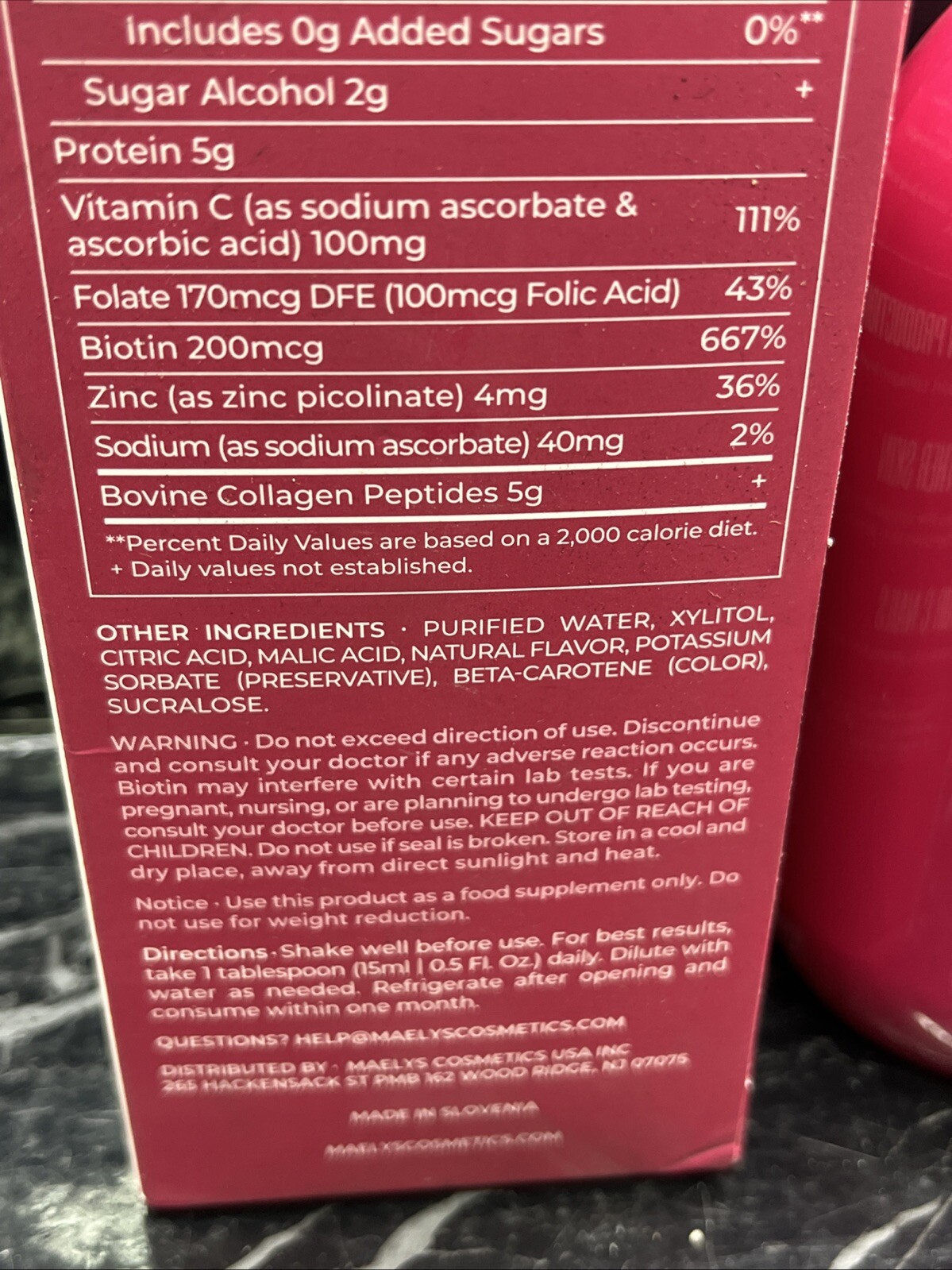MAELYS COLLAGEN + BIOTIN ORANGE PEACH SUPERCHARGED LIQUID COLLAGEN 16.9oz NEW 🔥