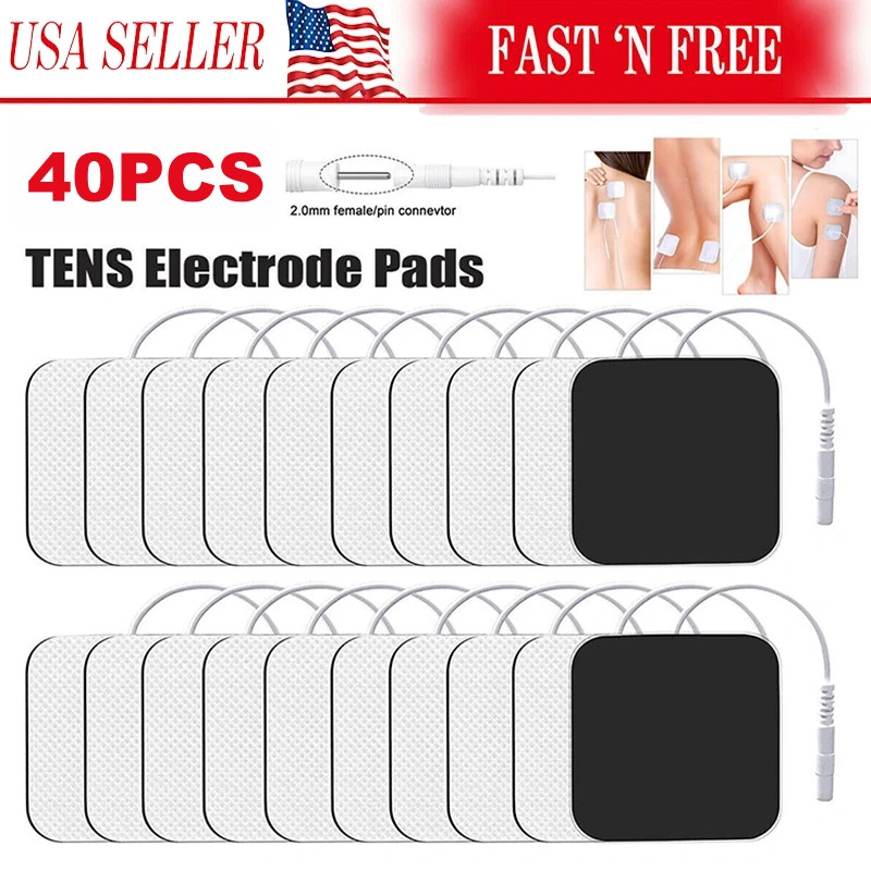 40 TENS Electrode Pads EMS Replacement Unit 7000 3000 2×2 Muscle Stimulator BULK