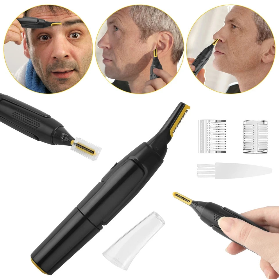 Electric Nose Ear Hair Trimmer Facial Eyebrow Mustache Beard, Shaver for Travel.