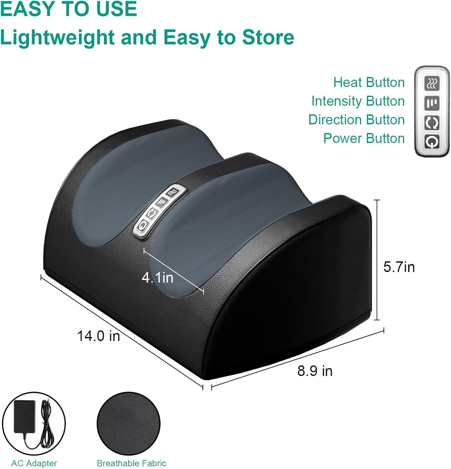 Shiatsu Foot Massager with Heat, FSA Eligible HSA Foot Massager for Foot Massage