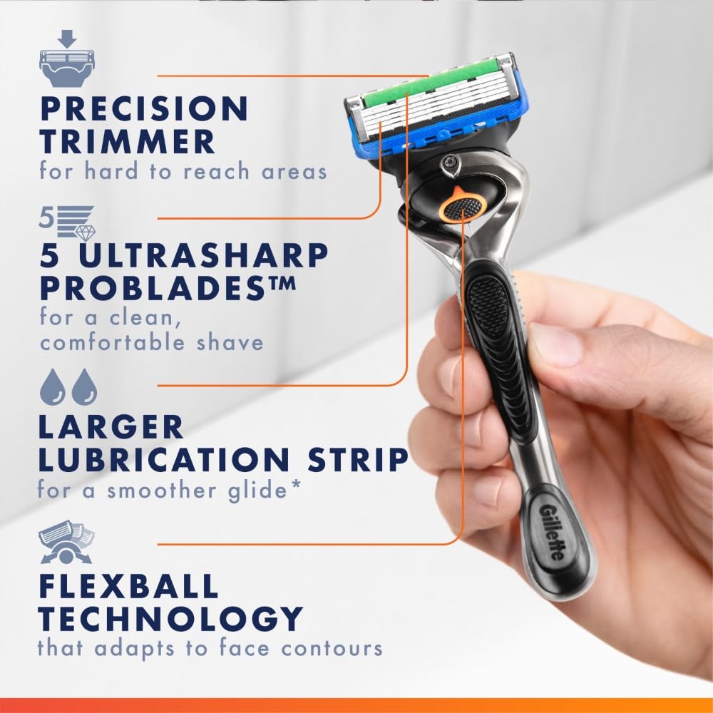 Gillette ProGlide Razor Refills 4 Count Unscented Blades for Men, Made in USA