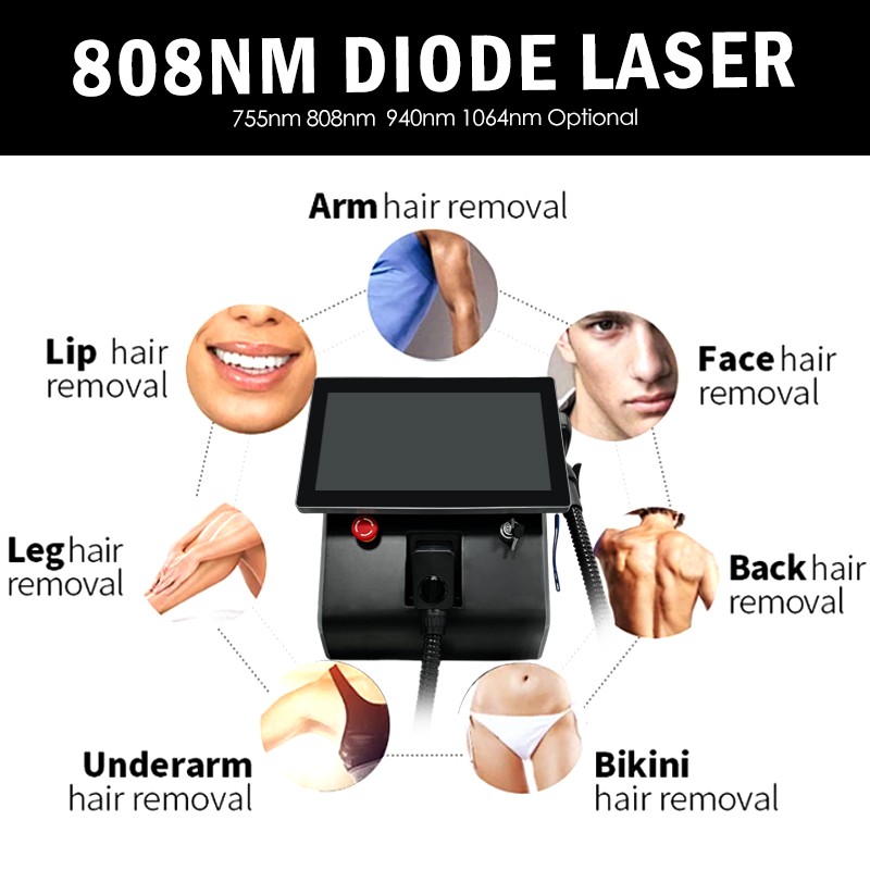 10bar Ice Titanium 755 808 940 1064nm Permanent Diode Laser hair removal Machine