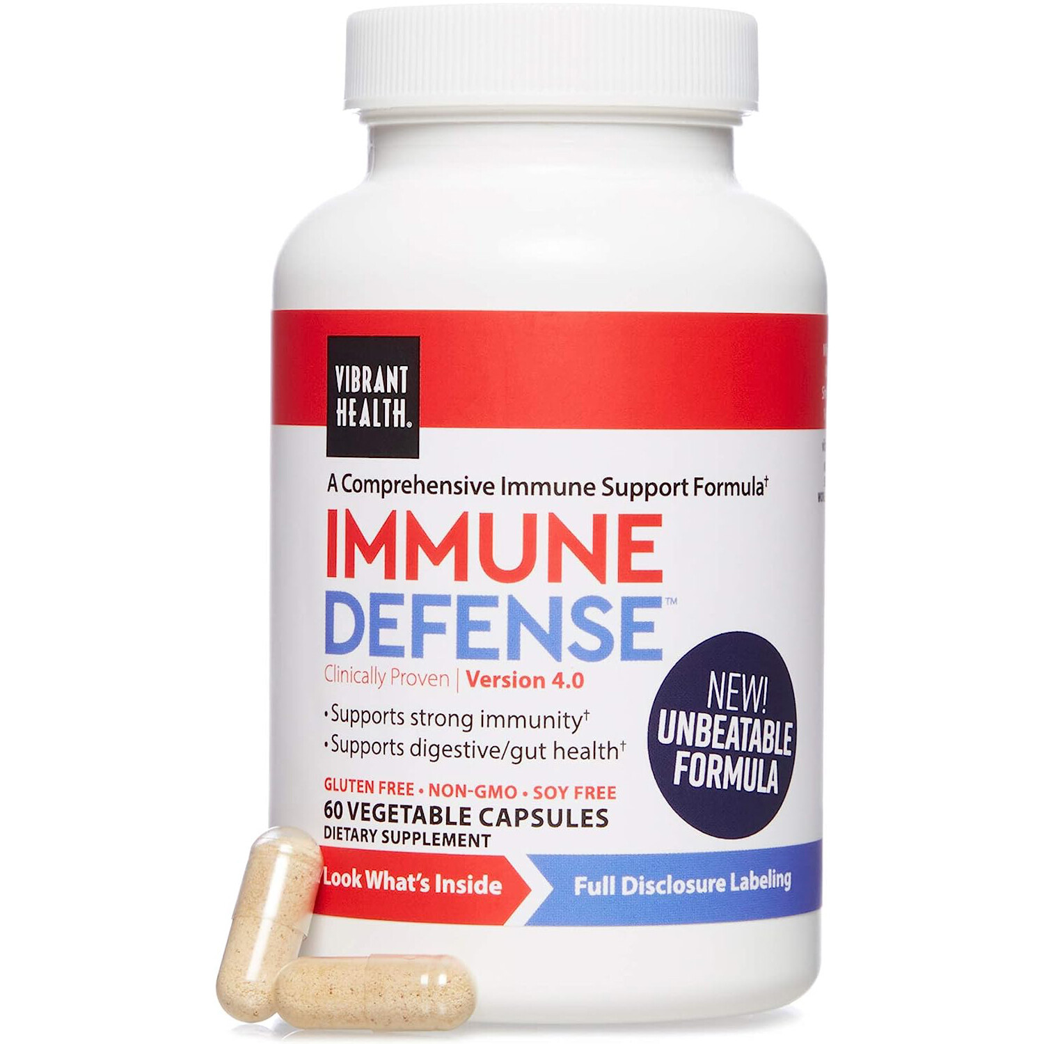 Vibrant Health Immune Defense, 60 Vegetable Capsules