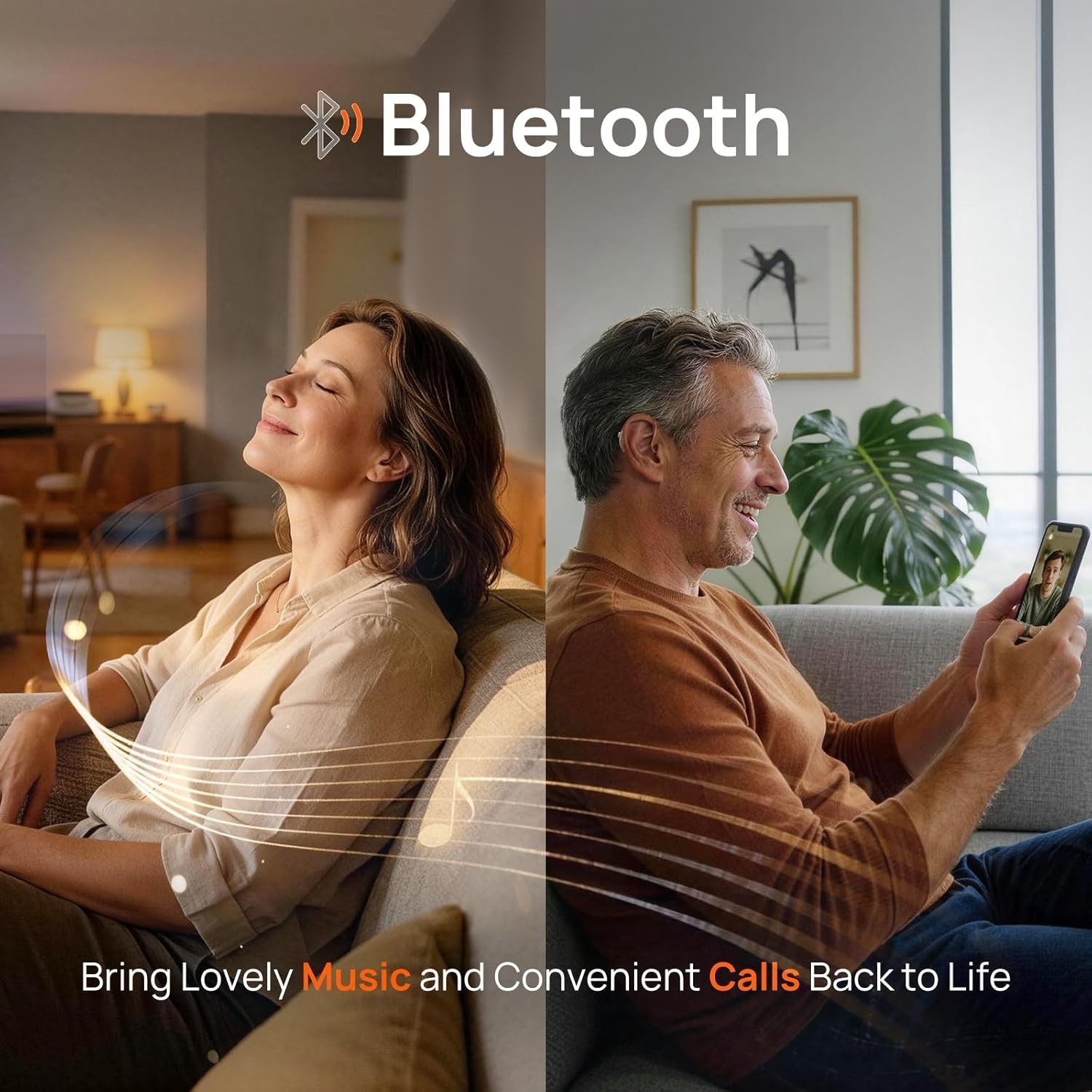 Bluetooth App Control Rechargeable Hearing Aids For Seniors Noise Cancelling OTC