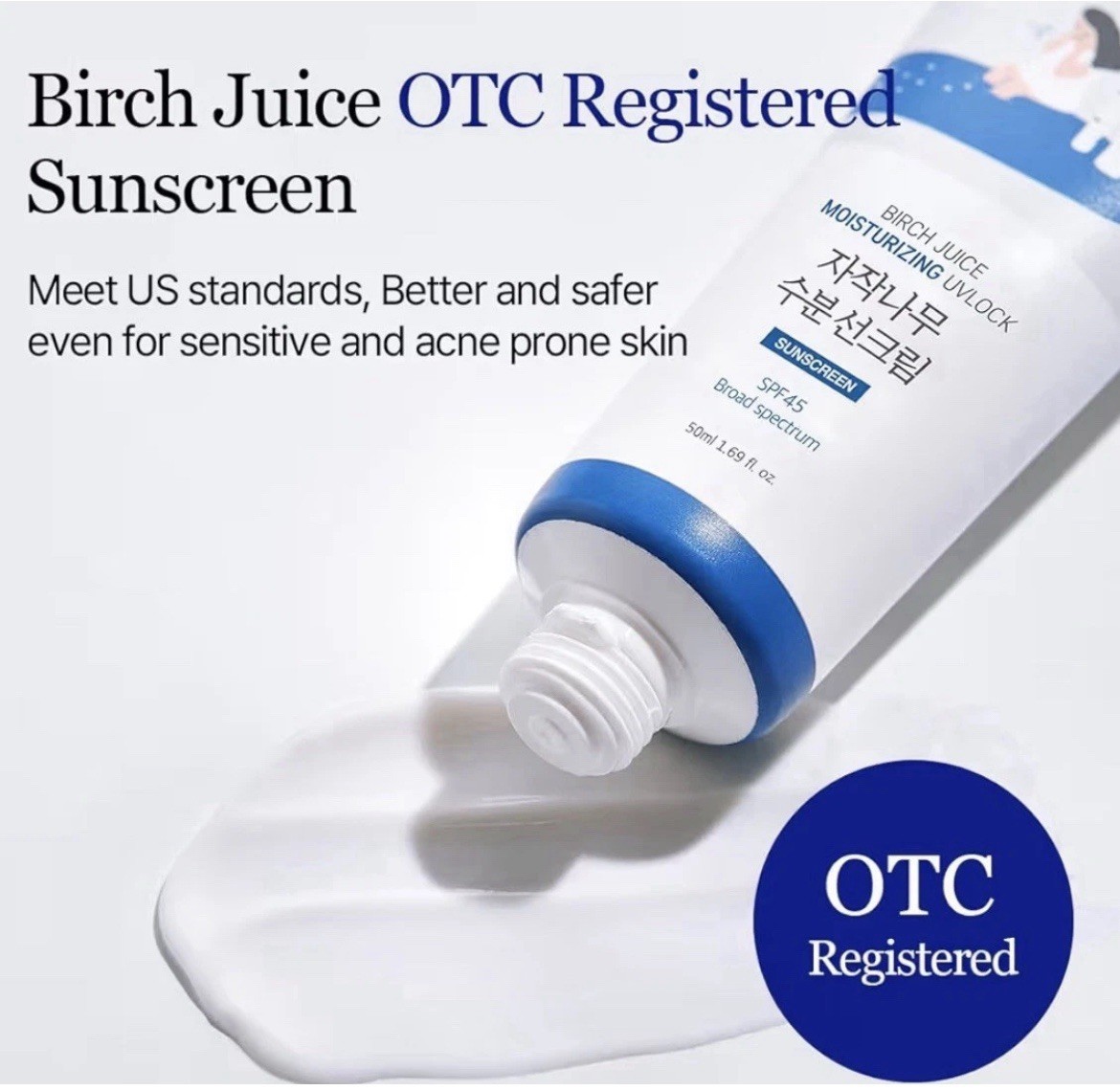 ROUND LAB BIRCH JUICE MOISTURIZING SUN SCREEN SPF 50 ++++ Double Set (U.S SHIP)