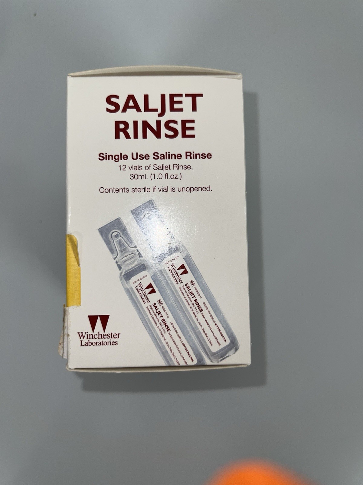 Winchester Saljet Rinse Sterile Saline Solution 30 mL Single Use, 12 Pack