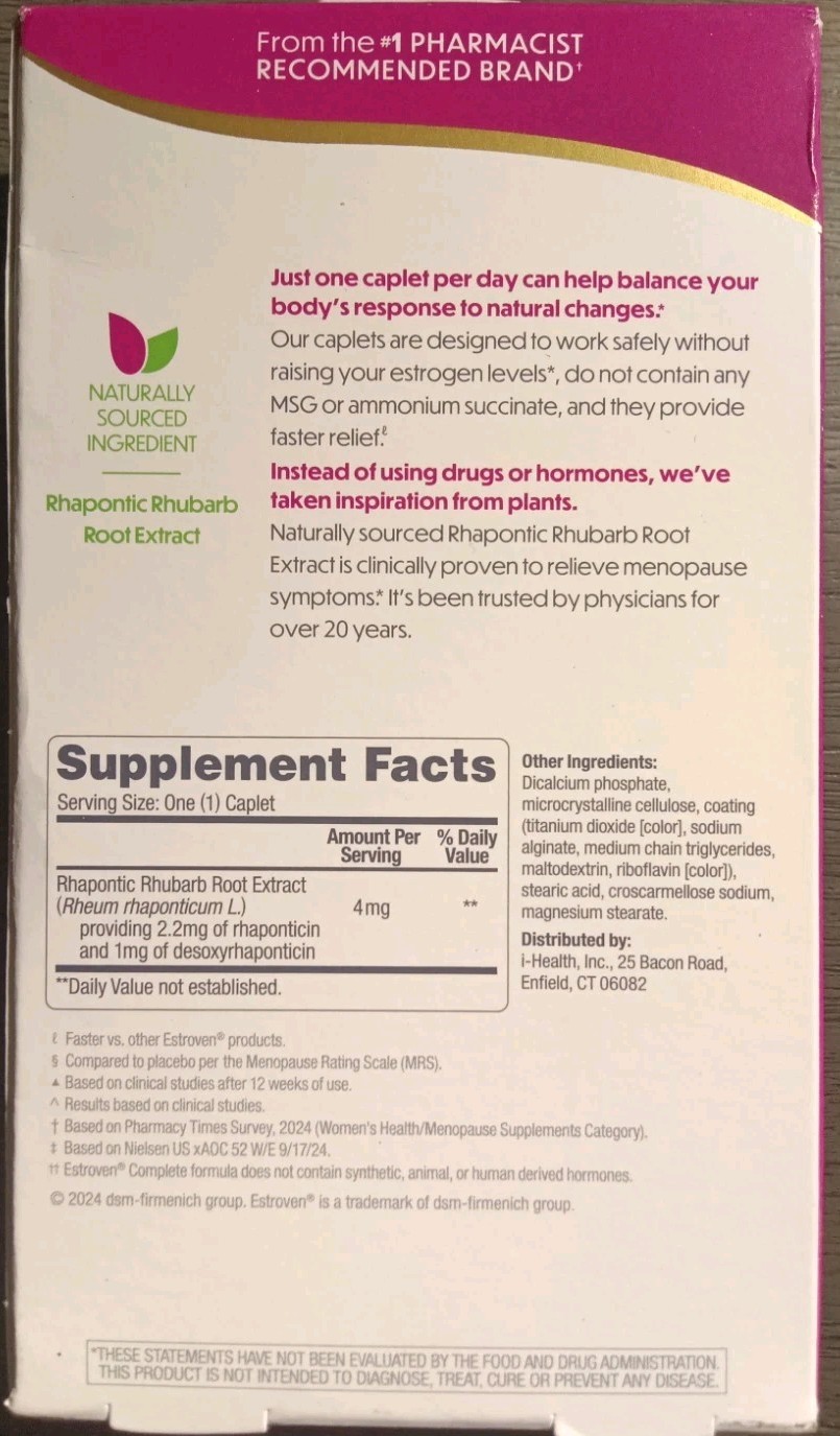 LOT 2 ESTROVEN COMPLETE MULTI-SYMPTOM MENOPAUSE UP 2 90% RELIEF 28 X2 56 CAPLETS