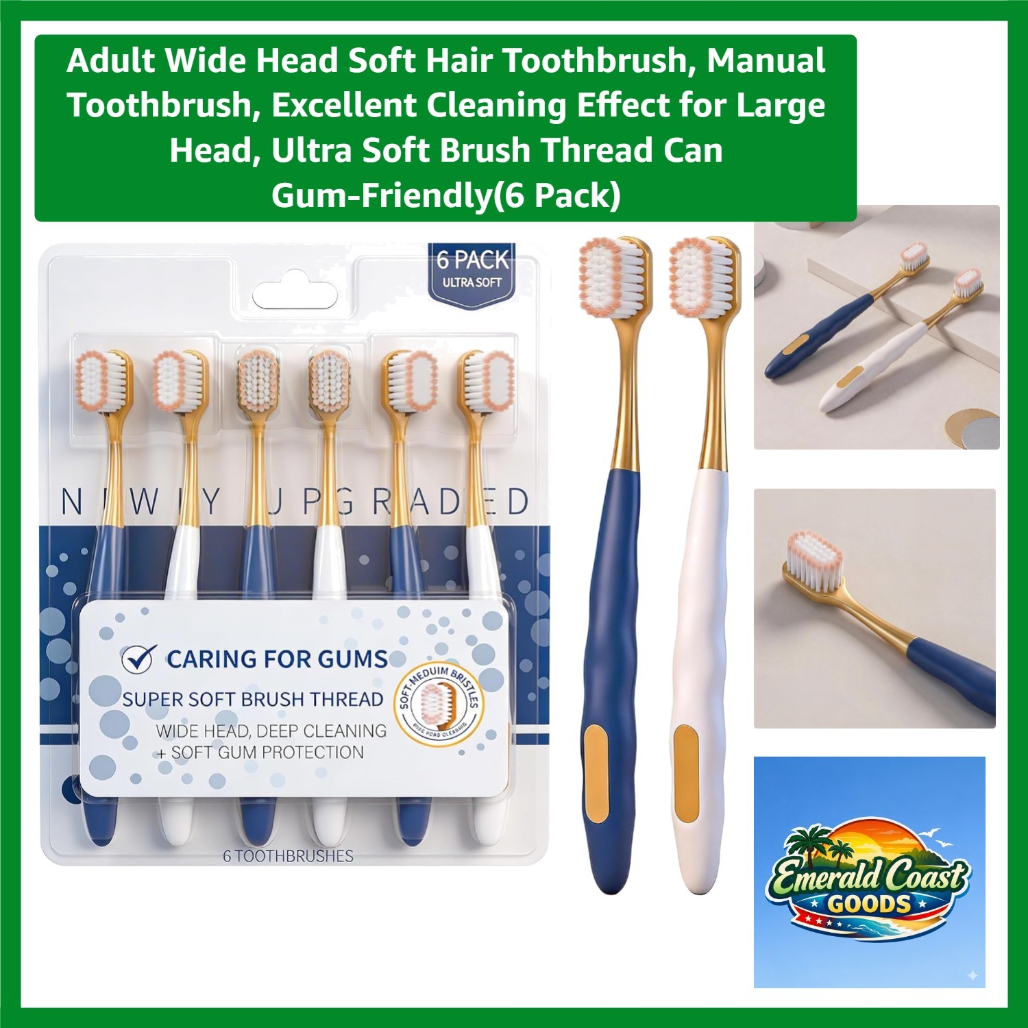 Adult Wide Head Soft Hair Toothbrush, Manual Toothbrush, Excellent Cleaning E…