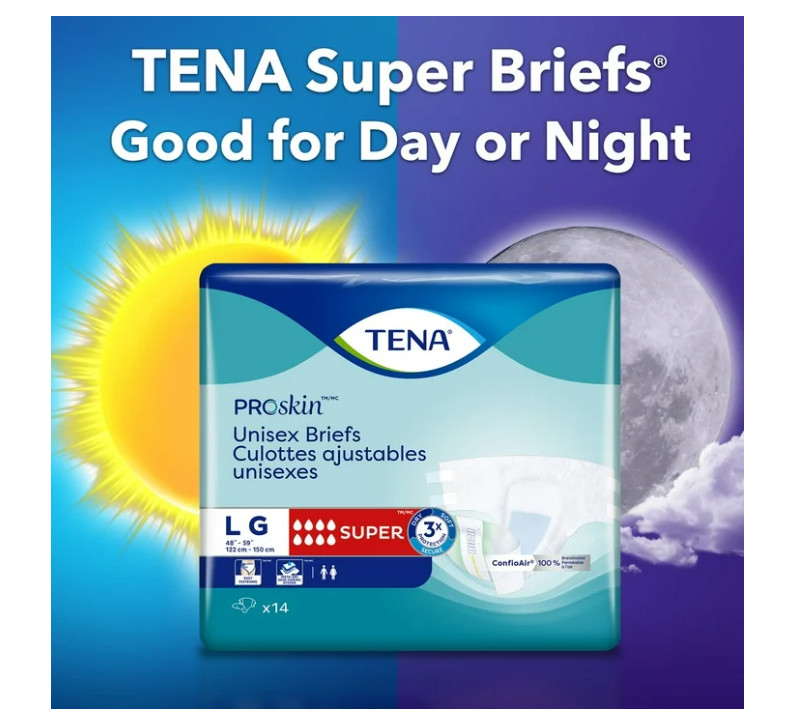 TENA ProSkin Adult Diapers Large 56 Count Super Absorbency Unisex Incontinence U