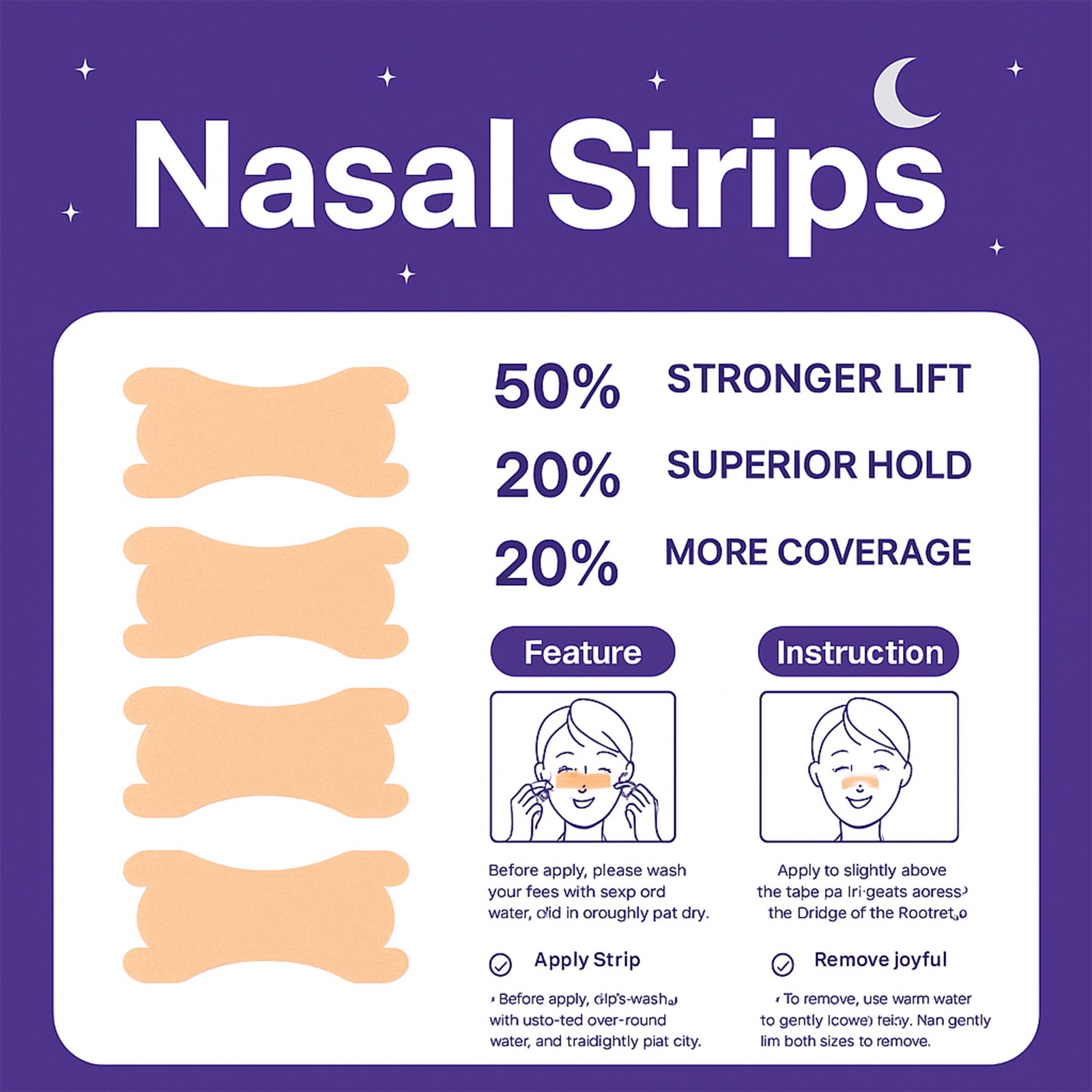 Nasal Strips for Snoring & Breathing Extra Strength Nose Strips Better Airflow