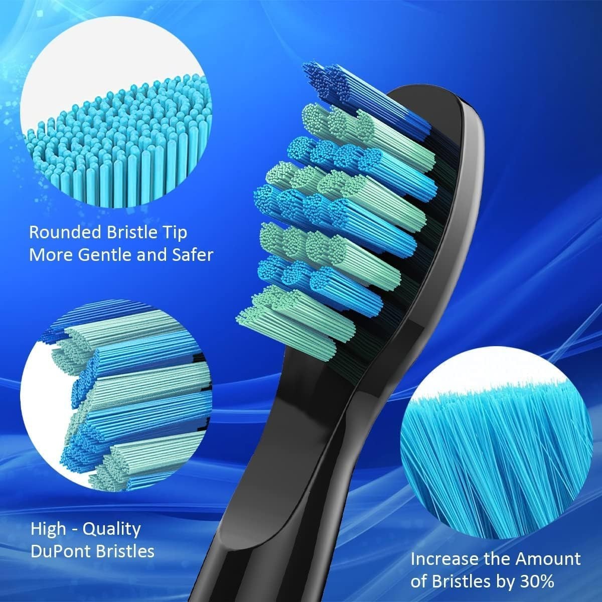 10 Pack Toothbrush Replacement Heads Compatible with Fairywill FW-507/508/515