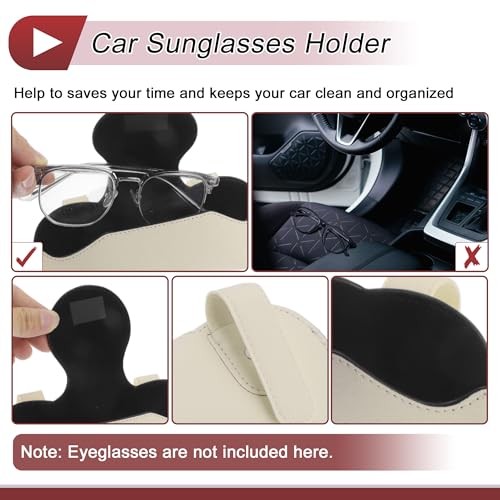 Car Sunglasses Case Magnetic Universal Car Visor Sunglasses Holder for Car PU