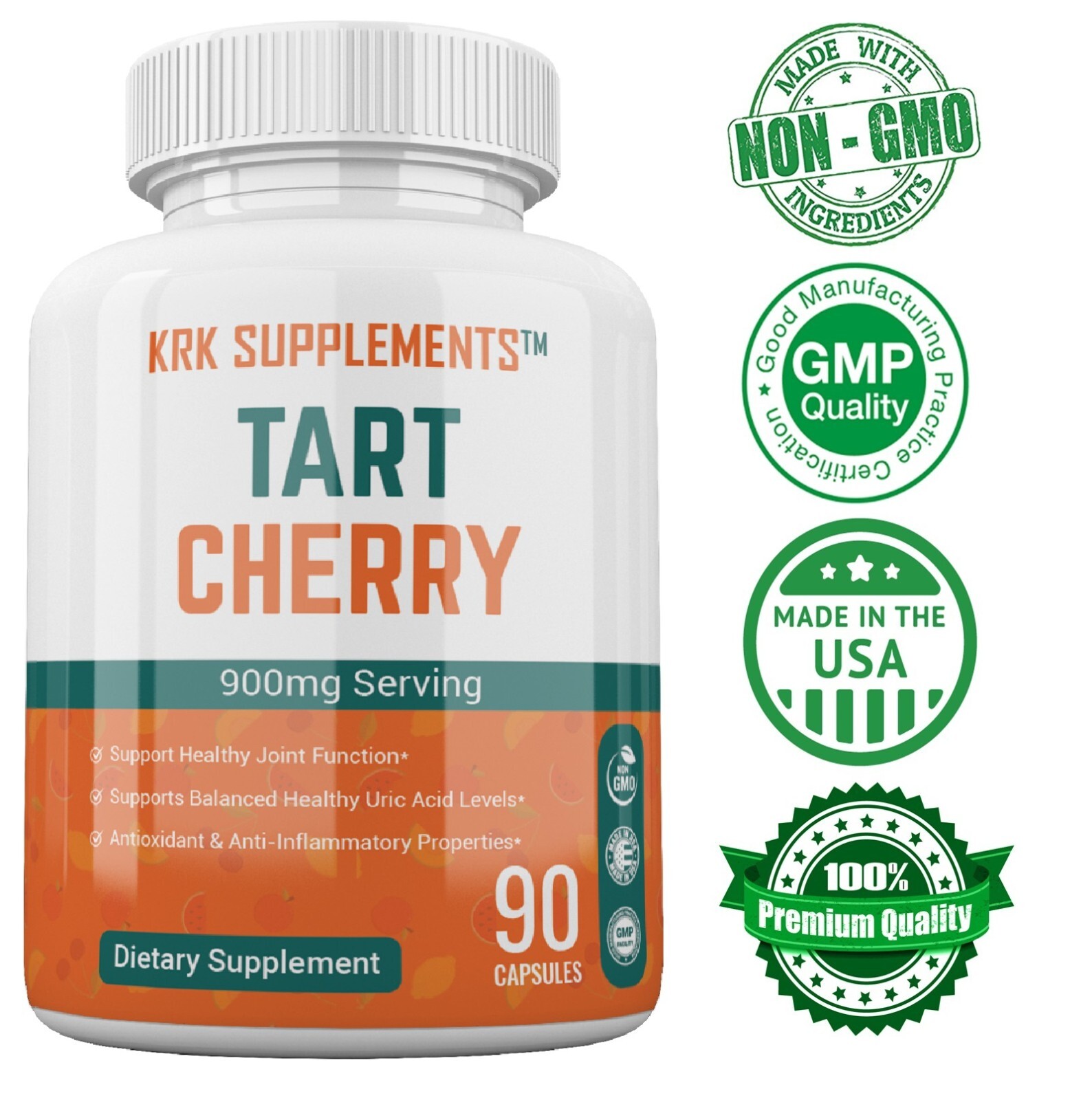 1 Bottle Tart Cherry Extract 900mg Anthocyanins for Gout Joint Pain Arthritis