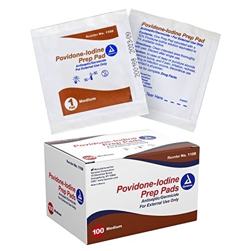 Dynarex Povidone-Iodine Prep Pads, Saturated with Povidone Iodine 10%, Medical-G